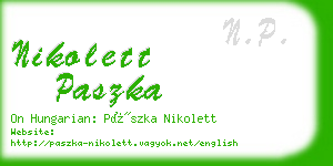 nikolett paszka business card